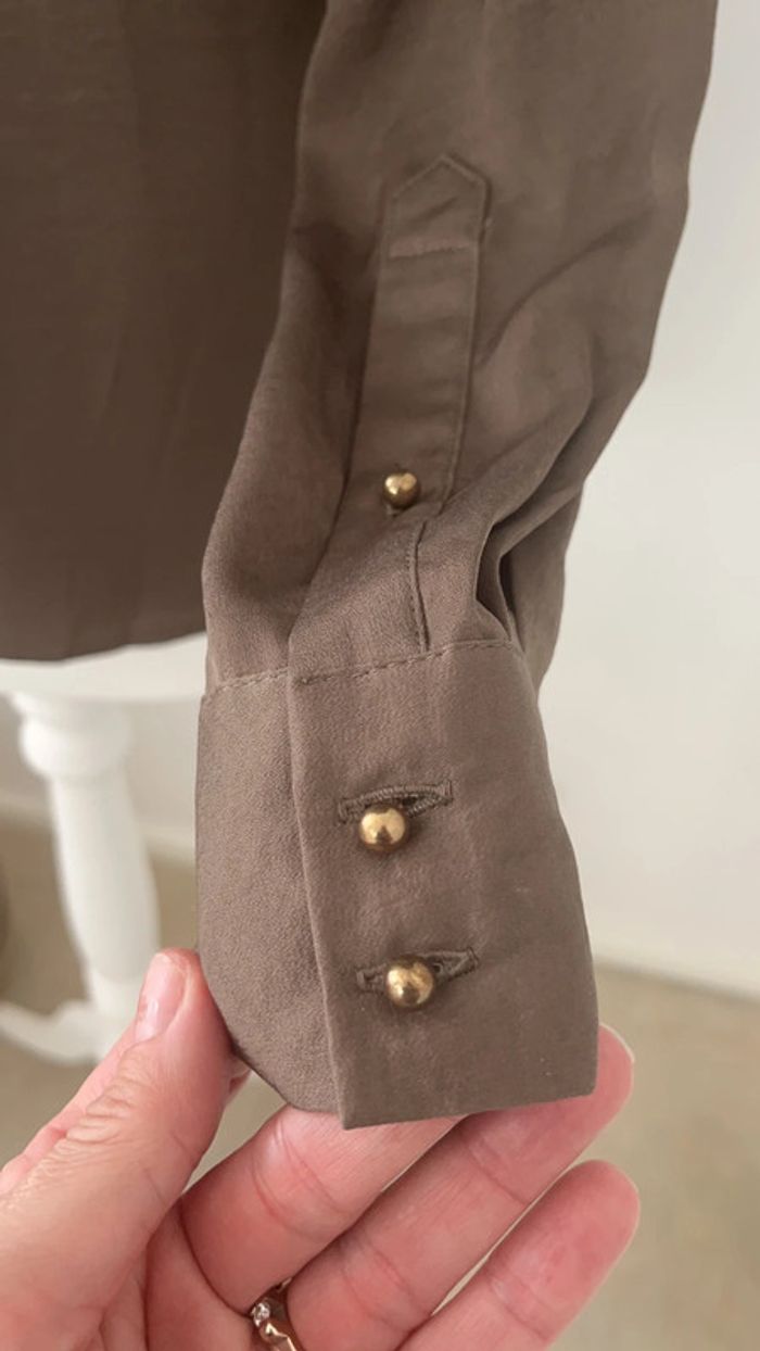 Blouse chemisier kaki Ikks S comme neuve - photo numéro 6