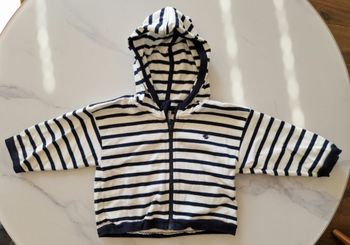Pull zippé marinière Petit Bateau 12 mois