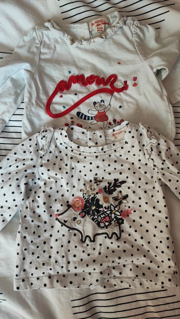 2 tee shirts manches longues