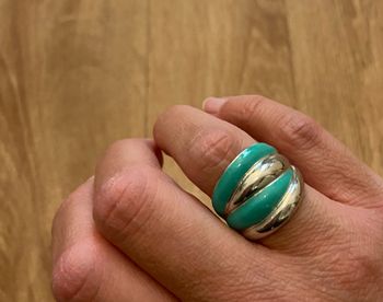 Bague fantaisie turquoise T.56