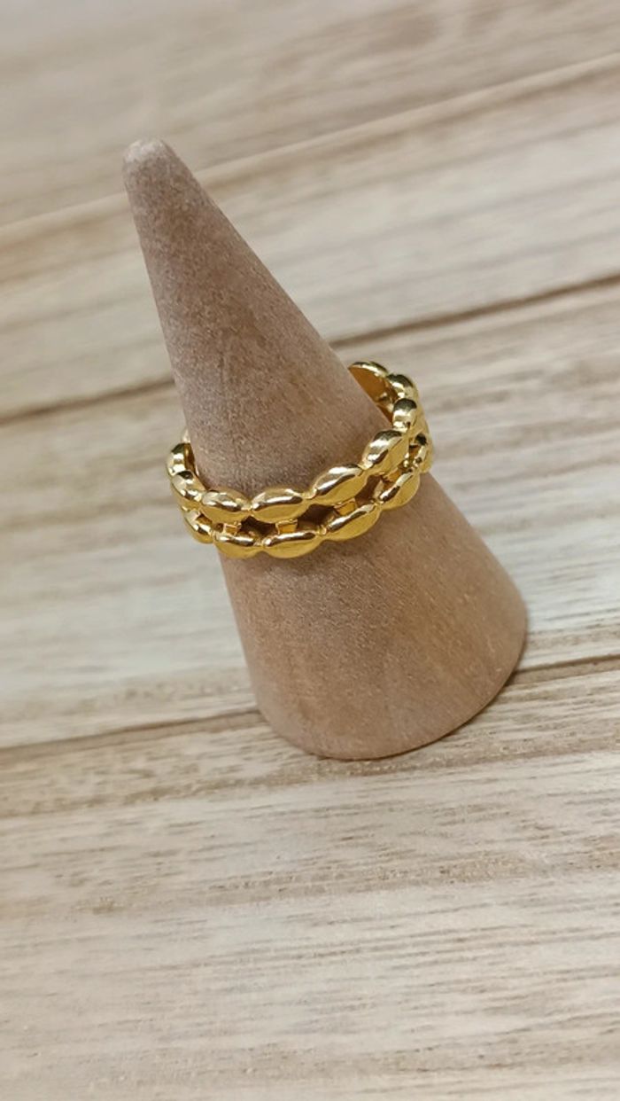 Jolie bague acier inoxydable doré - photo numéro 3