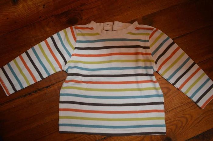 Teeshirt manches longues à rayures multicolores 12 mois - 1 an
