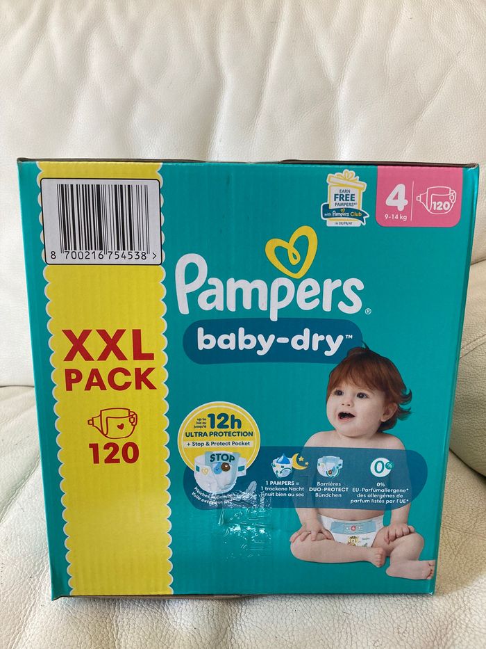 Pack XXL 120 Couches Pampers Baby Dry Taille 4 (9-14 kg) - photo numéro 7