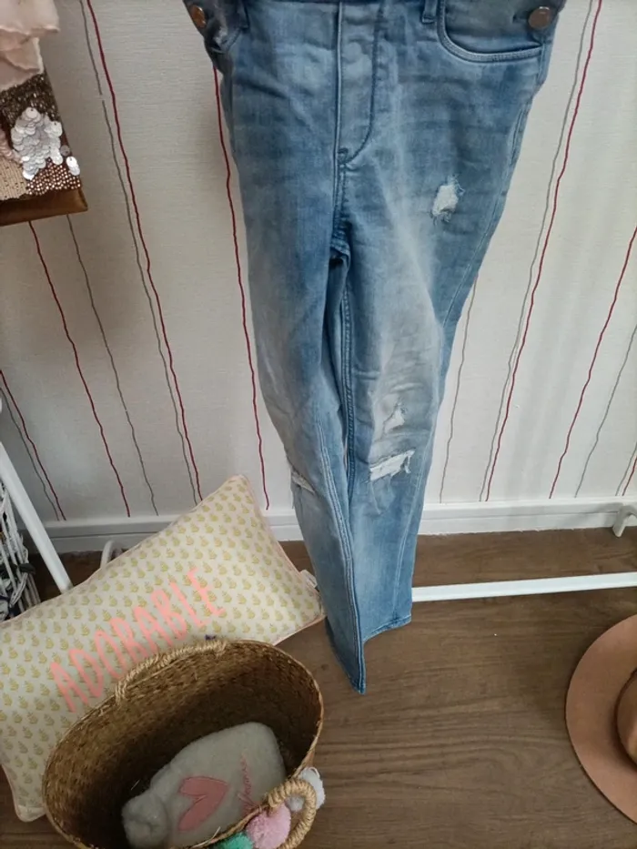 Superbe salopette en jean H&M 12/13 ans - photo numéro 3