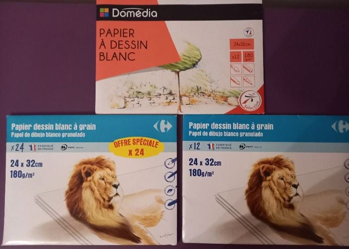 Lot papiers à dessin blanc