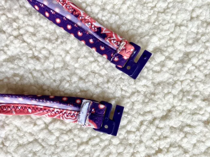 Maillot de bain deux pièces violet et rose - déco bandanas - 34 XS - photo numéro 7