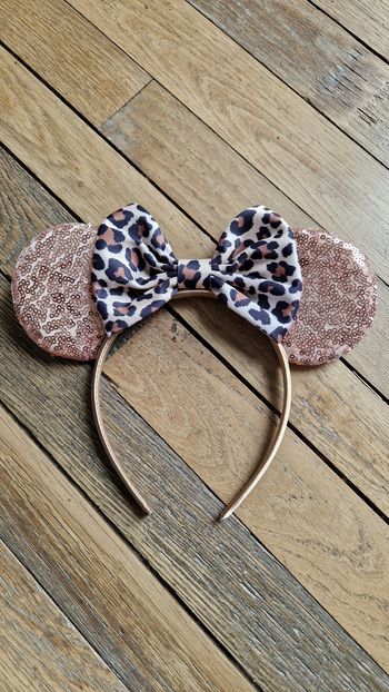 Serre tête minnie léopard rose gold thème Disney 