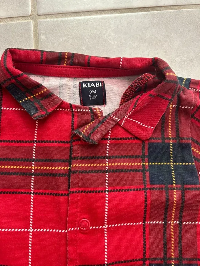 Pyjama à carreaux Kiabi taille 9 mois - photo numéro 3