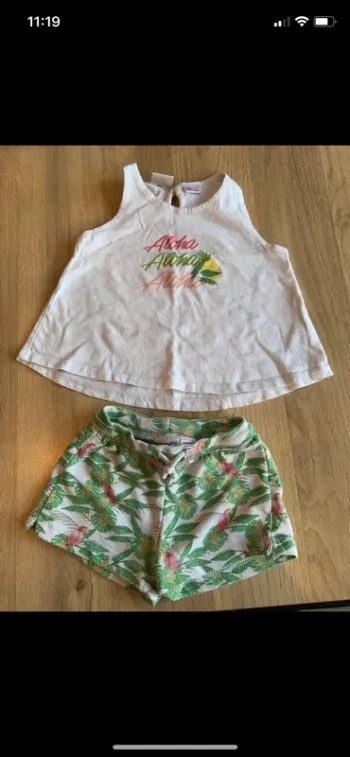Ensemble tropical Zara taille 12/18 mois