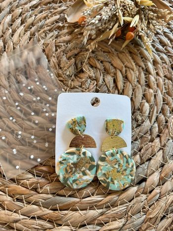 Boucles d’oreilles verte