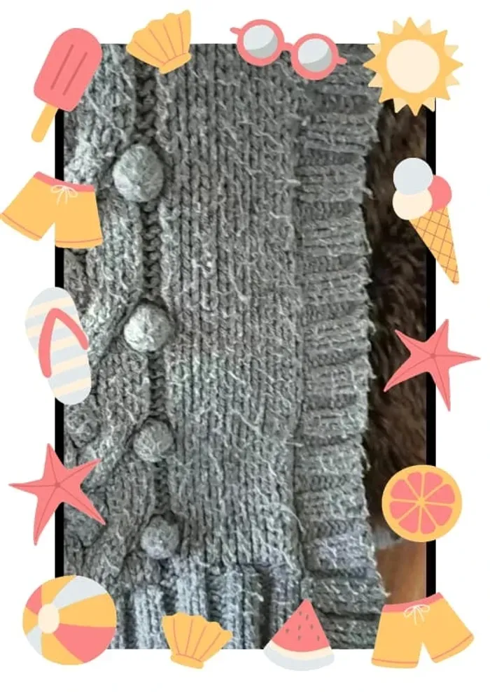 Gilet en tricot sans manches avec fausse fourrure - photo numéro 4