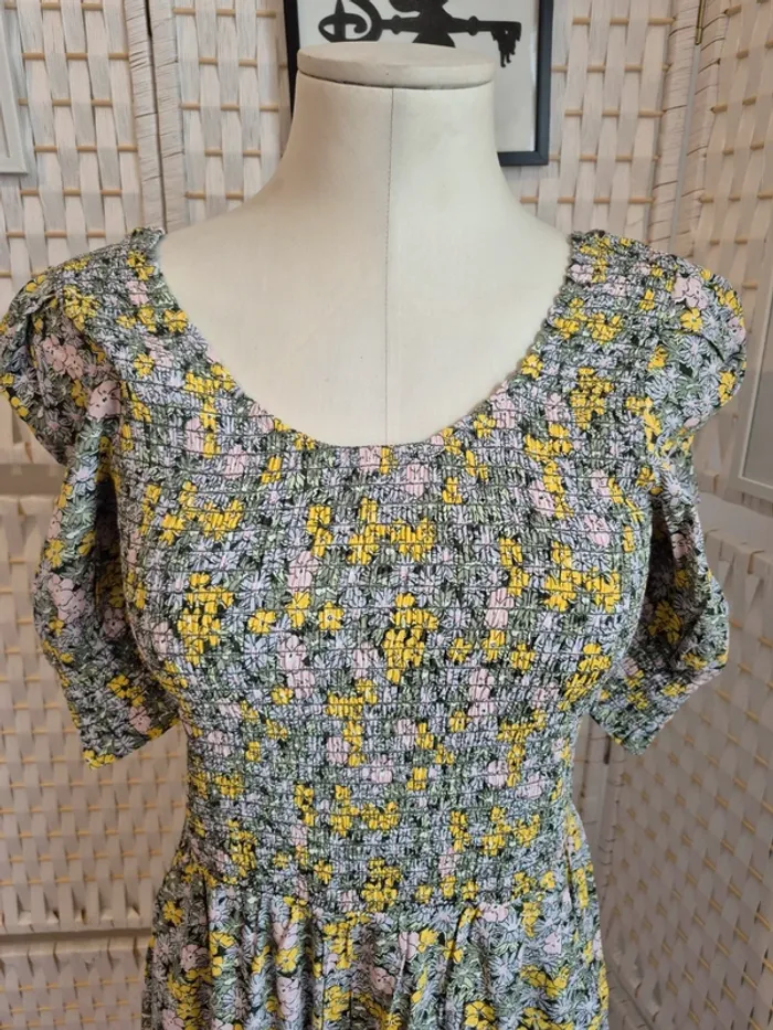 💕Joli Combishort Courte Fleurie BZB - Col Carré & Manches Bouffantes - femme TM (38)💕 - photo numéro 3