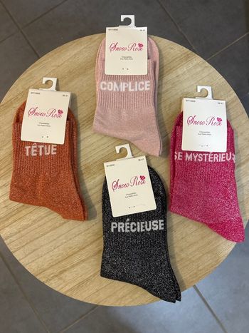 Lots 4 paires chaussettes paillettes