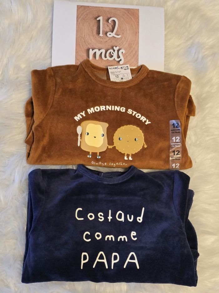 NEUFS (NON PORTÉS)💙😍🤩 superbes pyjamas 12 mois garçon 🤩😍💙💙💙 - photo numéro 2