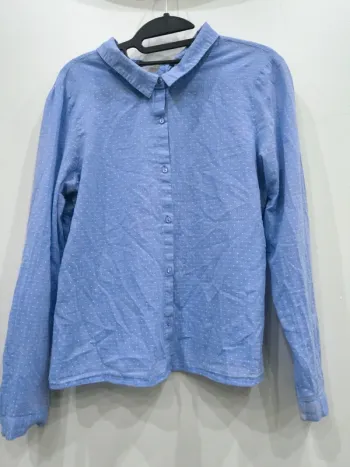 Blouse légère bleu ciel à pois blancs – Taille 38