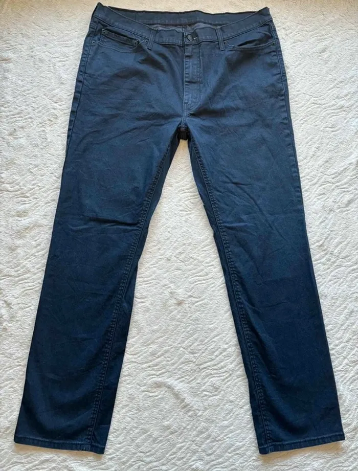Jean Levi’s homme 541 Athletic taper regular straight droit W39 L34 48/50 XL/2XL enduit bleu marine - photo numéro 5