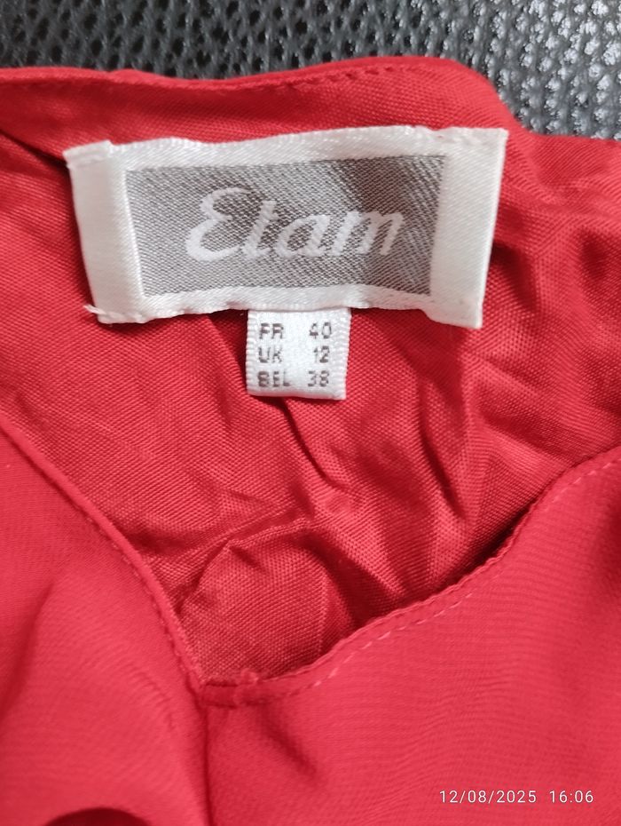 Robe rouge en voile Etam  taille 40 - photo numéro 8