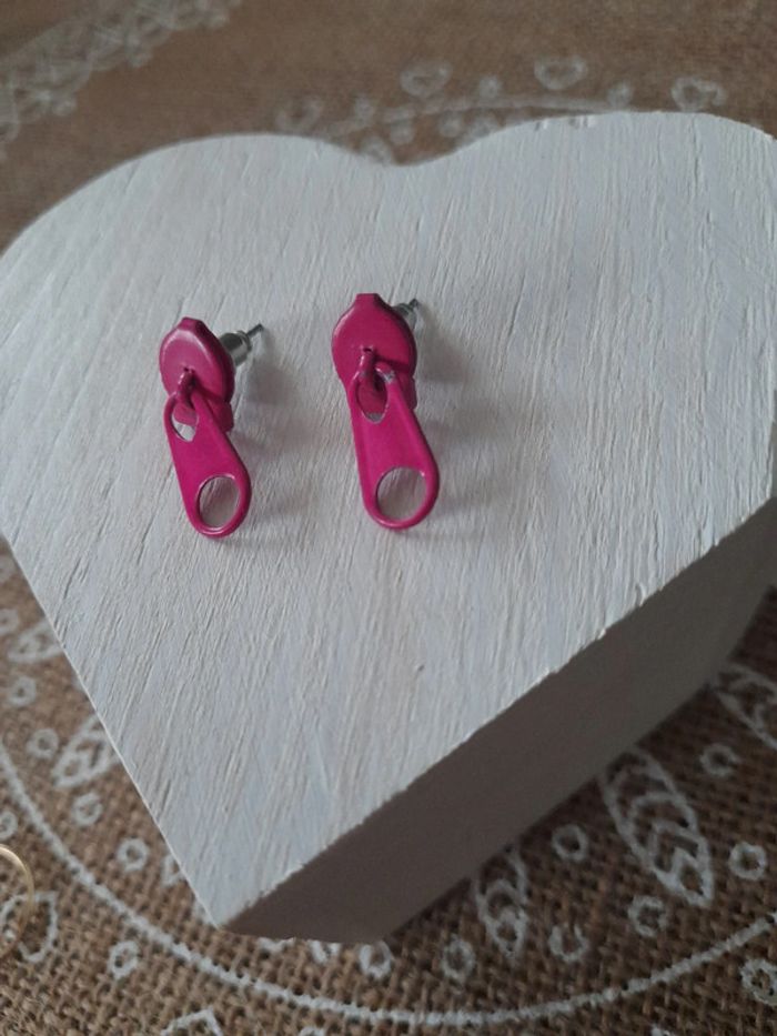 Boucles d'oreilles zip de fermeture - photo numéro 2