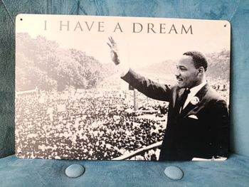 Plaque métal Martin Luther King neuve 20x30cm