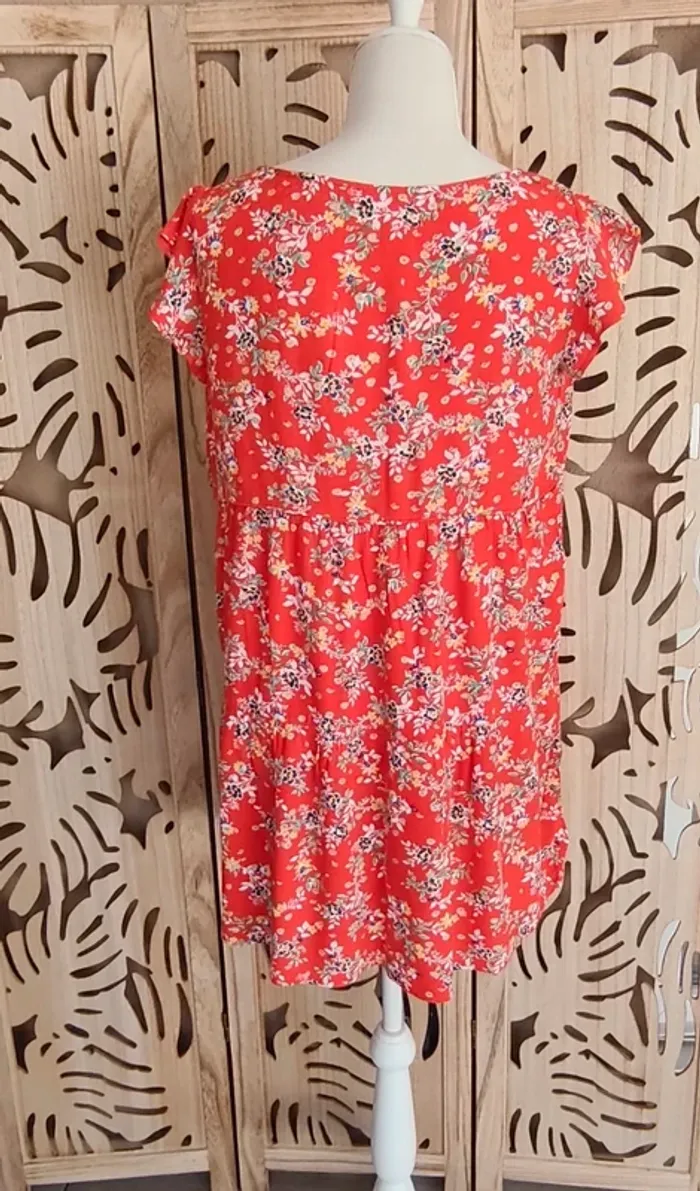 Robe mini  fluide imprimée fleurie Promod - photo numéro 3