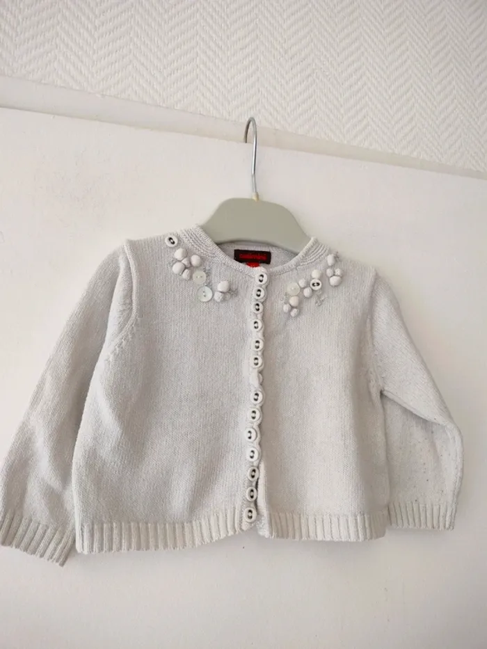 (a) gilet gris Catimini 12m - photo numéro 2
