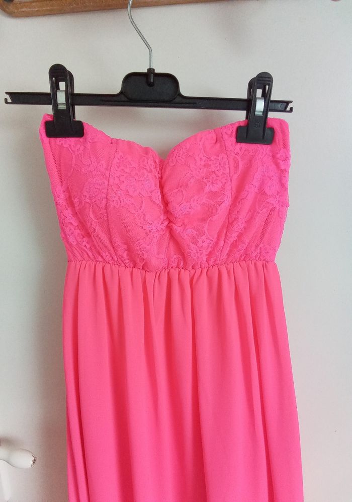 Robe bustier longue rose taille 36/38 - photo numéro 2