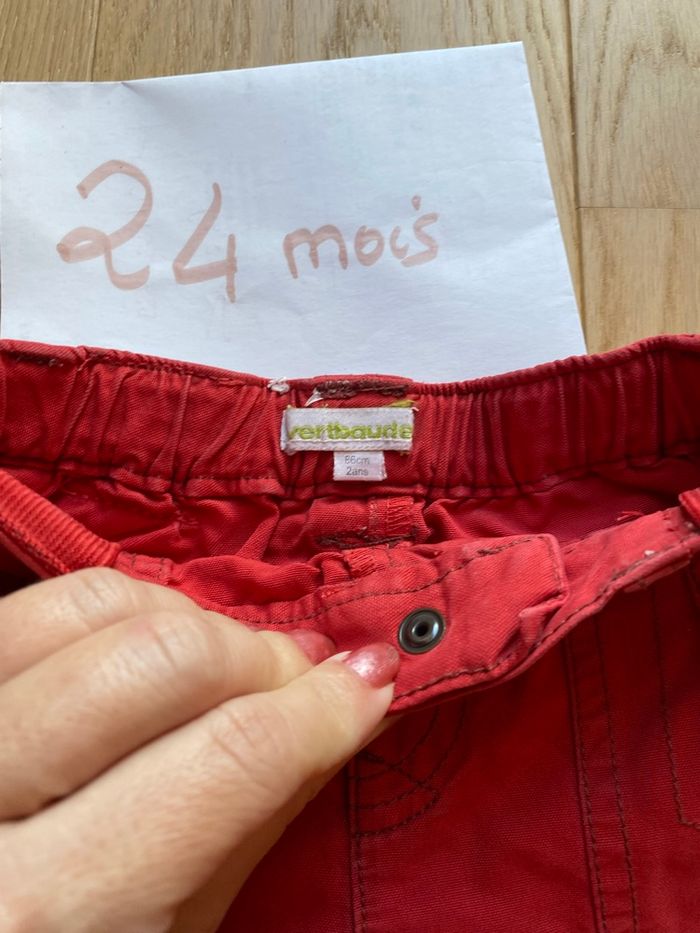 Jean rouge – Vertbaudet – 24 mois - photo numéro 2