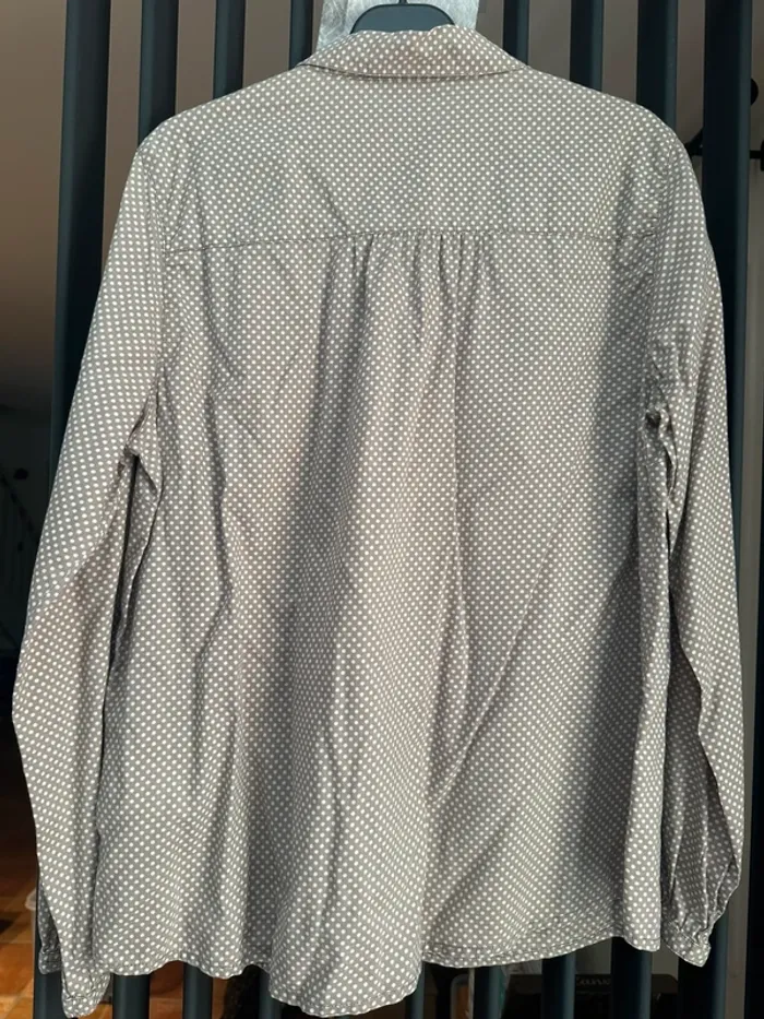 Chemise à pois taupe/gris Street One – taille FR 42 manches longues - photo numéro 10