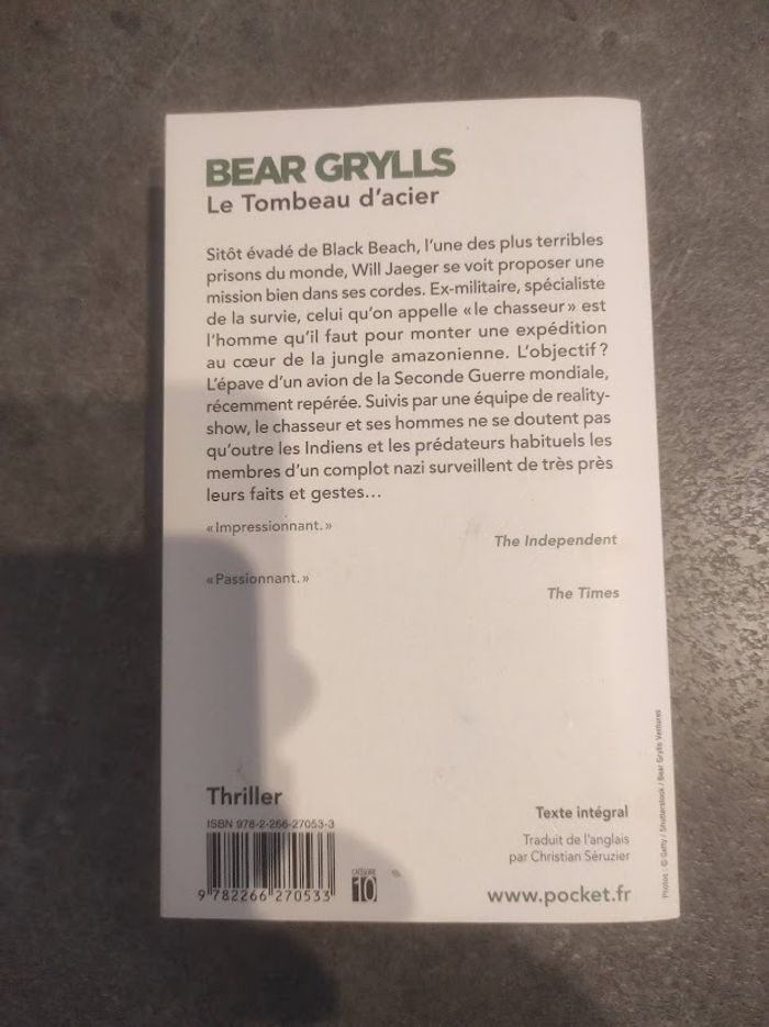 Le Tombeau d'acier Bear Grylls Pocket Thriller 2017 - photo numéro 3