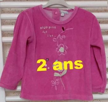 Haut  de  pyjama rose  motif  multicolore  U  Collection  Taille  2  ans