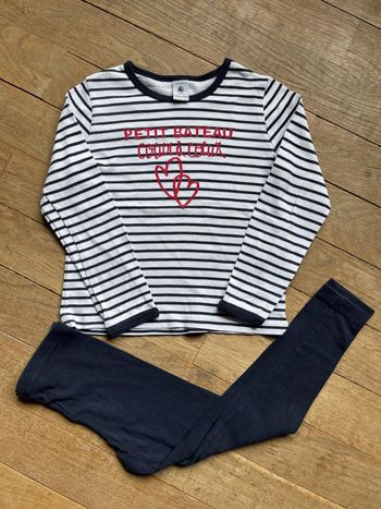 Pyjama marine et blanc Petit Bateau 4 ans