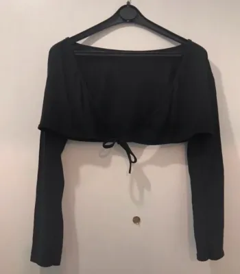 Haut femme Gilet top été manche longue noir taille S