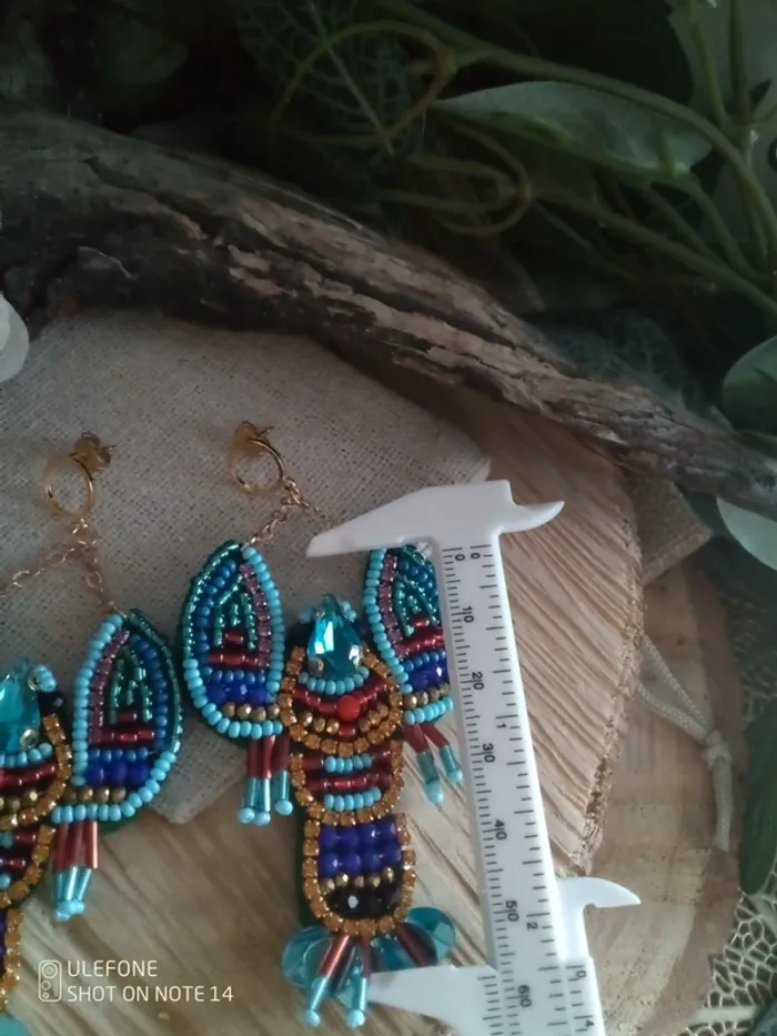 Boucles d'oreilles bohèmes homards Bleus - photo numéro 2