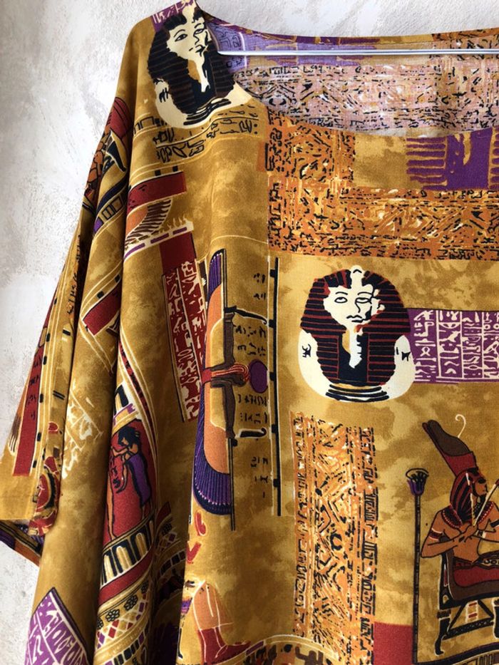 Blouse oversize fuite à motifs vintage 46/48 - photo numéro 2