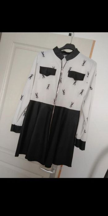 Jolie Robe bimatiere Noire et blanche