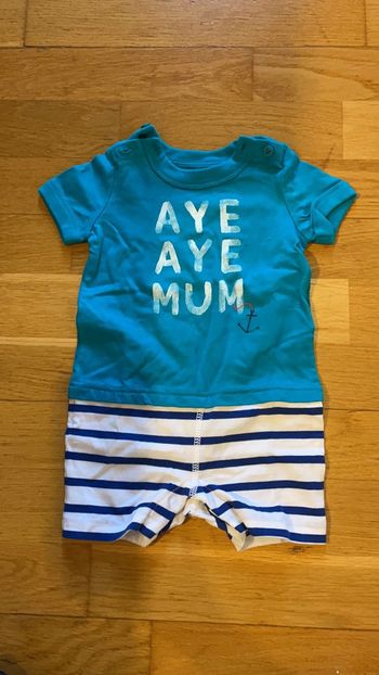 Combinaison short manches courtes été 3/6 mois