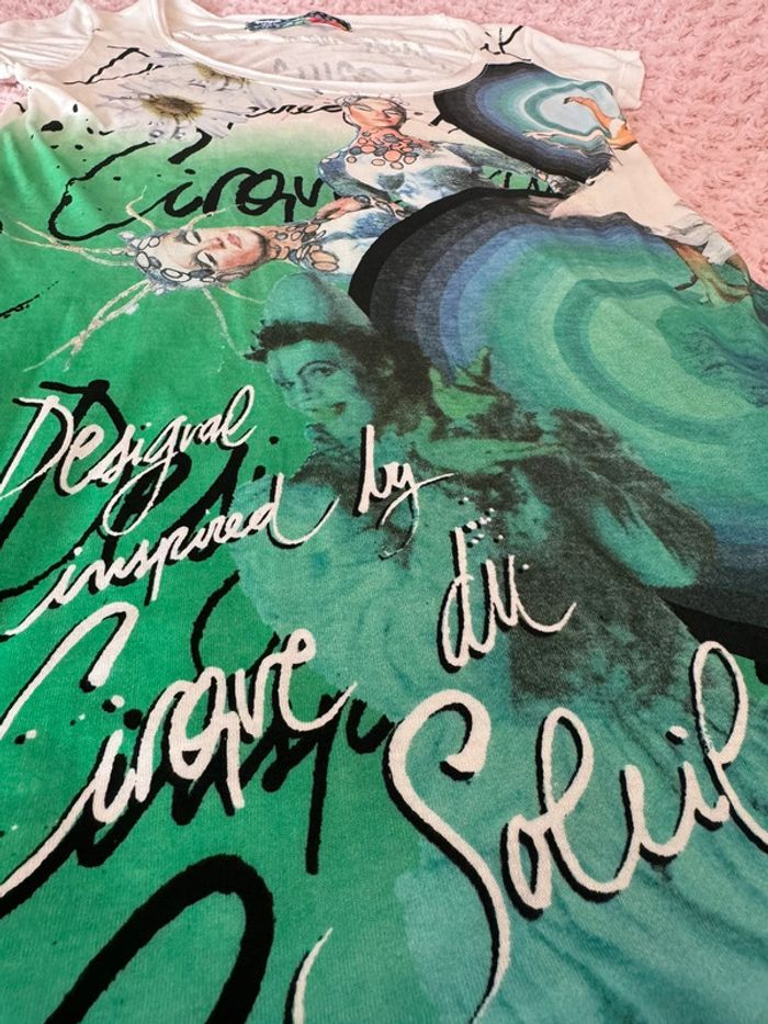 T-shirt desigual vert cirque du soleil en très bon état Taille L - photo numéro 2