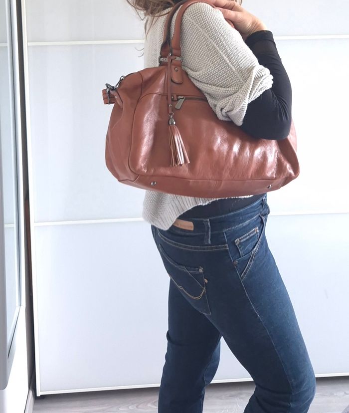 Sac à main en cuir sauvage Hexagona - photo numéro 4