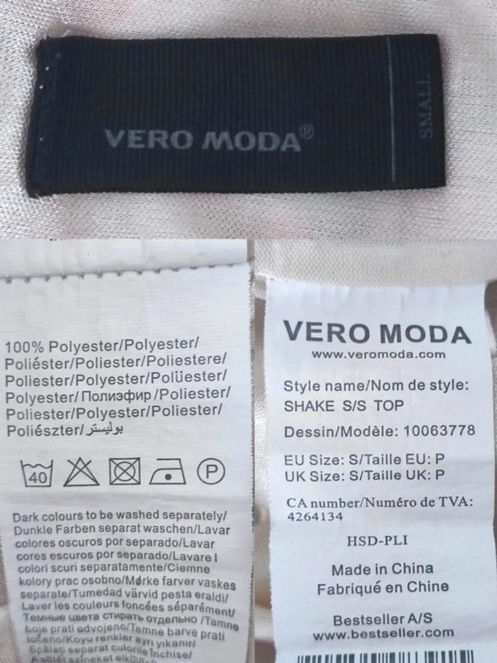 Chemisier bouffant volant écru fleur rose coquette / Vera Moda - 36/S - photo numéro 12