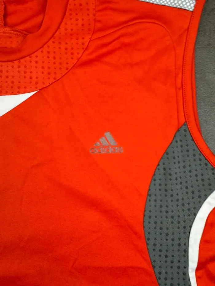 Débardeur Adidas Vintage Y2k 00’s Orange Taille L - photo numéro 4