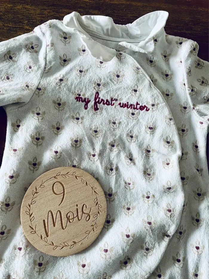 Pyjama velours manches longues fille - 9 mois - photo numéro 2