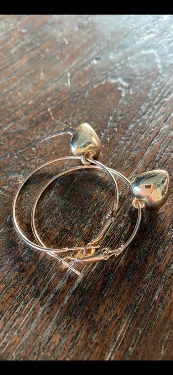 Magnifique paire de boucles d’oreilles avec cœurs