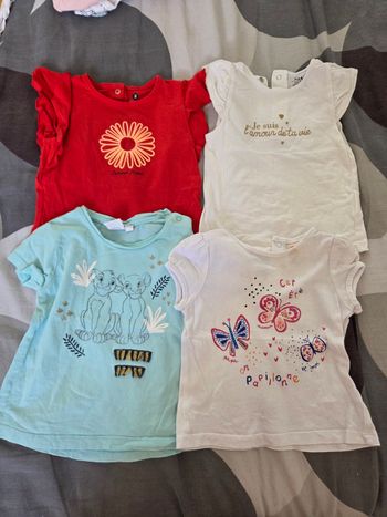 Lot tee-shirt été bébé fille 9 mois