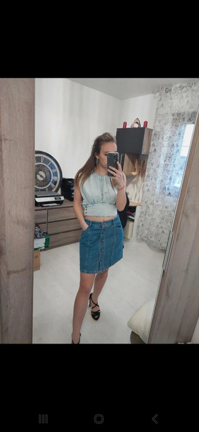 Jupe jean femme camaïeu t36