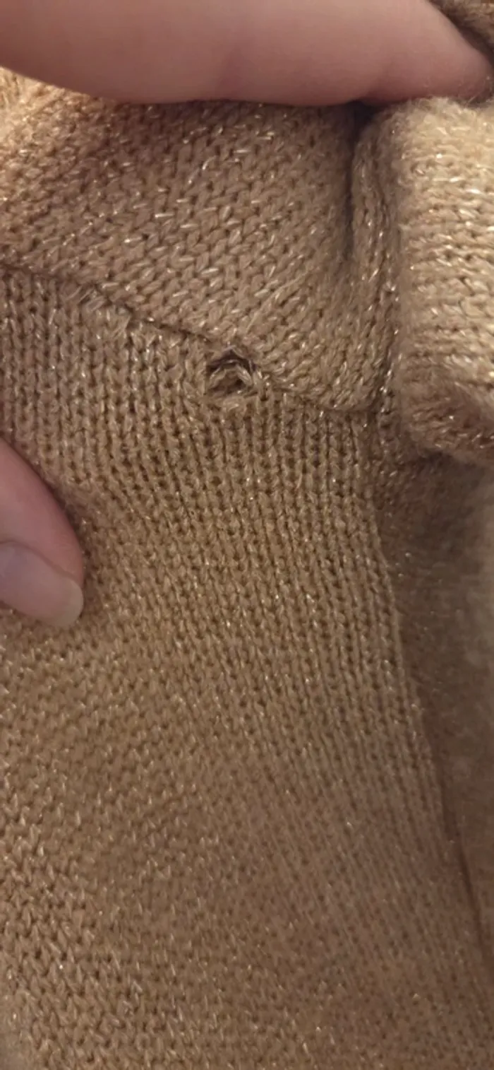 Pull Mim femme – couleur camel pailleté avec sequins épaules - photo numéro 9