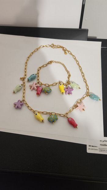 Parure collier petit poissons 