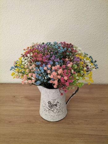 pot  en métal fleur artificiel