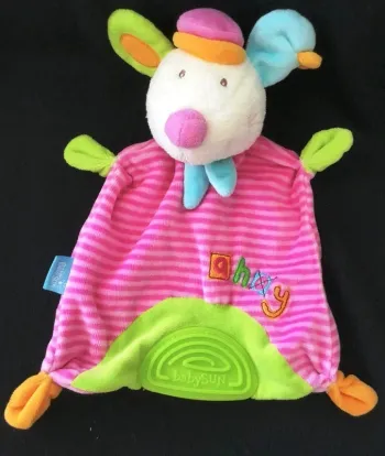Doudou plat Souris Ahoy - Dentition - Babysun