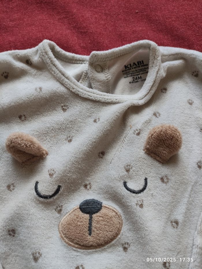 Pyjama velours Kiabi 24 mois - photo numéro 2