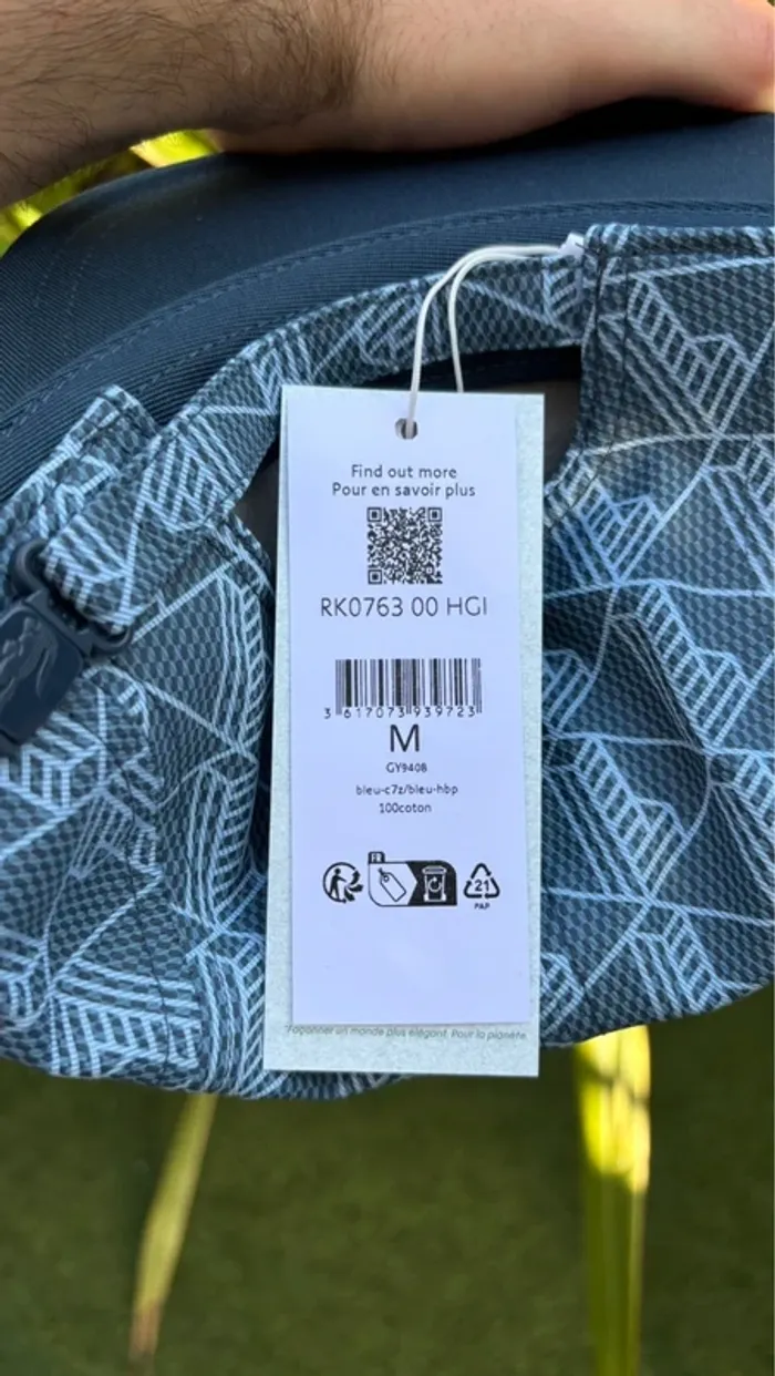 Casquette lacoste girolle twill imprimé bleu - photo numéro 5